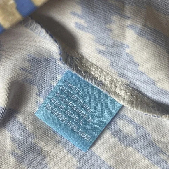 J McLaughlin XS Dress Ruffled Collar LS Ikat Pattern Blue - Picture 8 of 9